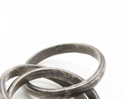 MEXICO 925 Sterling Silver  Vintage Oxidized Rolling Ring Sz 6.5  RG11370