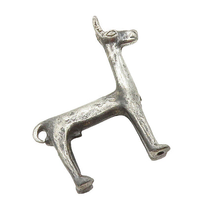 925 Sterling Silver  Vintage Oxidized Alpaca Animal Motif Brooch Pin  BP6007