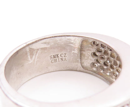 925 Sterling Silver Vintage Ring Minimalist CZ Inlay Band  Sz 7  RG29803
