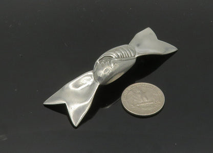RJ GRAZIANO 925 Sterling Silver  Vintage Bow Tied Ribbon Brooch Pin  BP7970