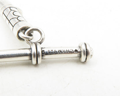 CHAM 925 Sterling Silver  Shiny Stamped Circle Snake Chain Bracelet  BT4702