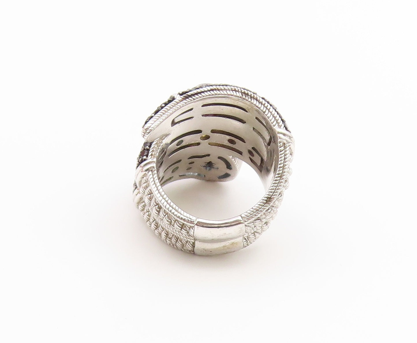 925 Sterling Silver Vintage Ring JUDITH RIPKA Multi Gemstone Coil  Sz 6  RG36846