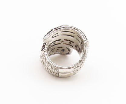 925 Sterling Silver Vintage Ring JUDITH RIPKA Multi Gemstone Coil  Sz 6  RG36846