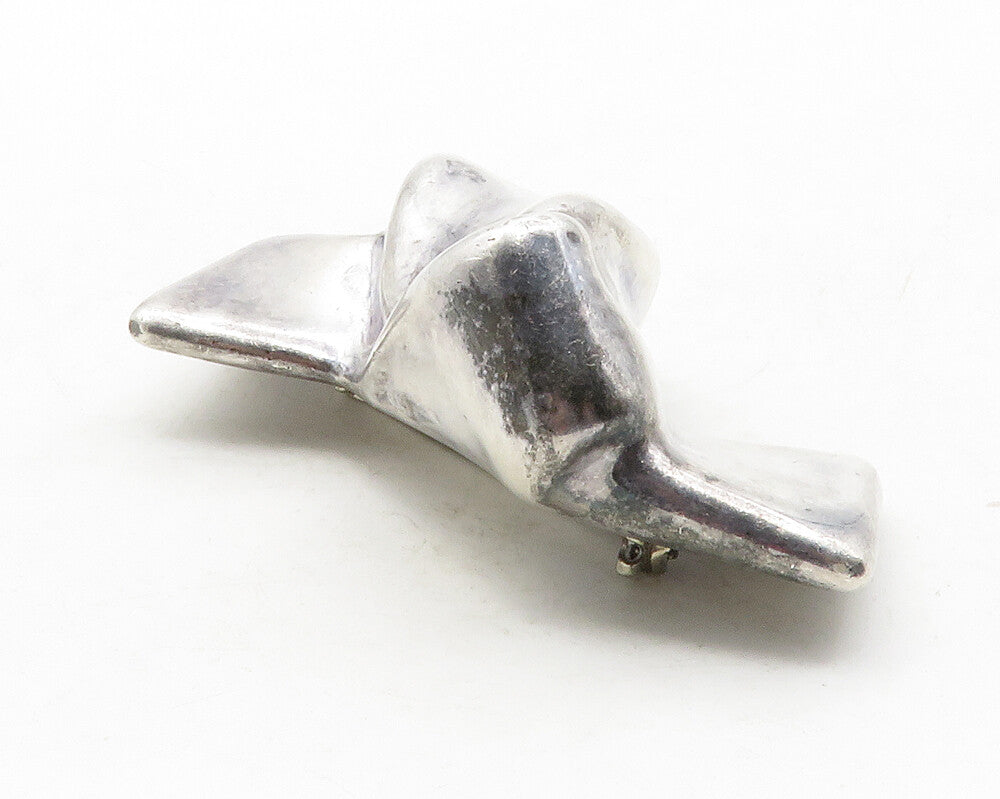 FREDERIC JEAN DUCLOS 925 Silver  Vintage Hollow Tied Knot Brooch Pin  BP4937