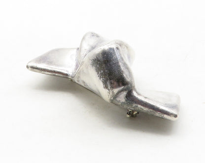 FREDERIC JEAN DUCLOS 925 Silver  Vintage Hollow Tied Knot Brooch Pin  BP4937