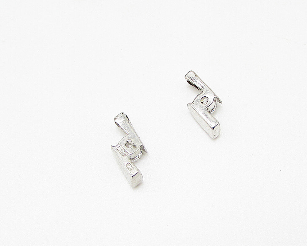925 Sterling Silver  Lot of 2 White Cubic Zirconia Zig Zag Pendant  PT1942