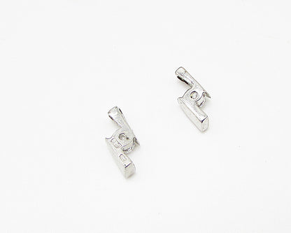 925 Sterling Silver  Lot of 2 White Cubic Zirconia Zig Zag Pendant  PT1942
