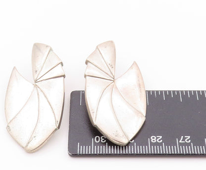 925 Sterling Silver Vintage Earrings CHINESE EXPORT Fan Shaped Design EG13520