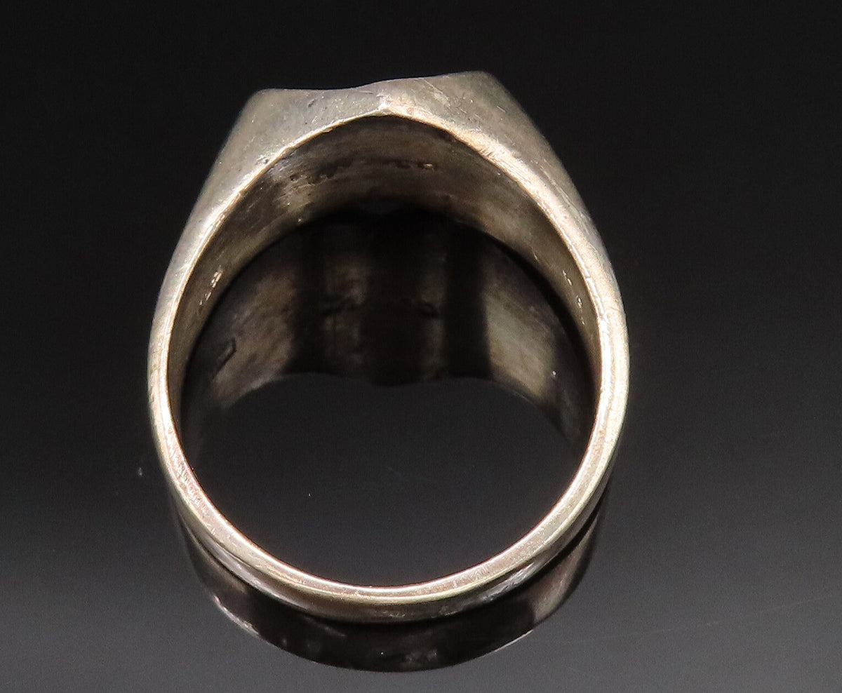 MEXICO 925 Silver  Vintage Minimalist Concave Love Heart Ring Sz 11.5  RG25428