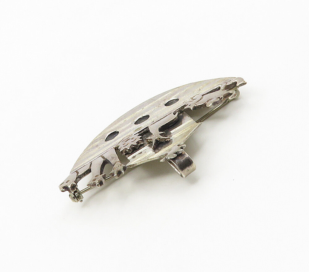 925 Sterling Silver  Vintage Noah's Arc Theme Religious Brooch Pin  BP6570
