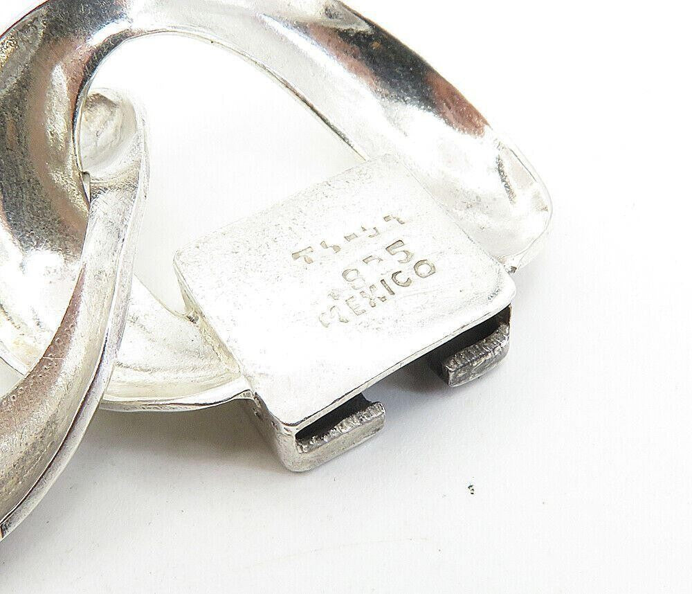 MEXICO 925 Sterling Silver  Vintage Shiny Large Open Chain Necklace  NE1600