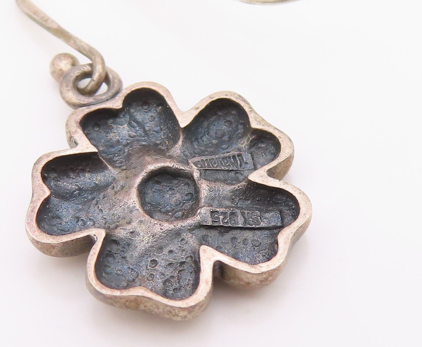 925 Sterling Silver Vintage Earrings Classic Botanical Floral Dangle  EG14403