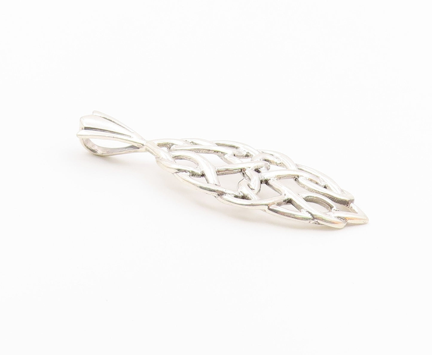 925 Sterling Silver  Vintage Shiny Smooth Celtic Knot Design Pendant  PT17141