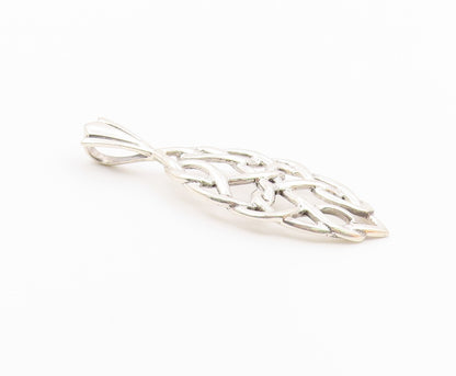 925 Sterling Silver  Vintage Shiny Smooth Celtic Knot Design Pendant  PT17141