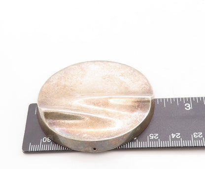 925 Sterling Silver Vintage Brooch Pin SWEDEN Brutalist Design Carved  BP11350