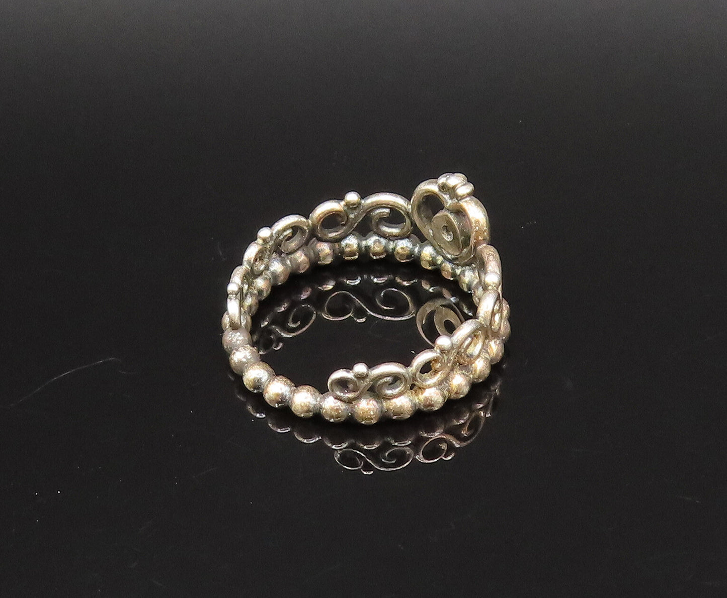 PANDORA 925 Silver  Vintage Cubic Zirconia Princess Tiara Ring Sz 6  RG25764