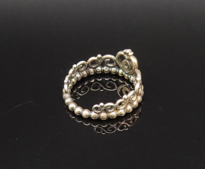 PANDORA 925 Silver  Vintage Cubic Zirconia Princess Tiara Ring Sz 6  RG25764