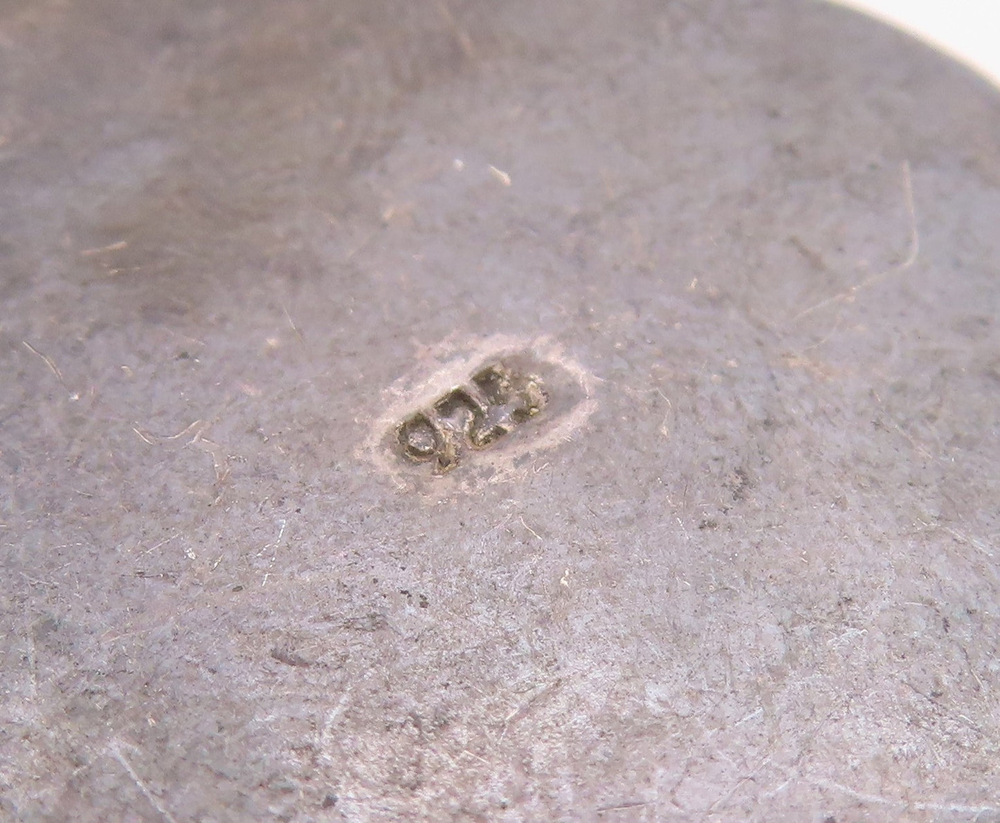925 Sterling Silver  Vintage Cabochon Tiger's Eye Dark Tone Pendant  PT12807