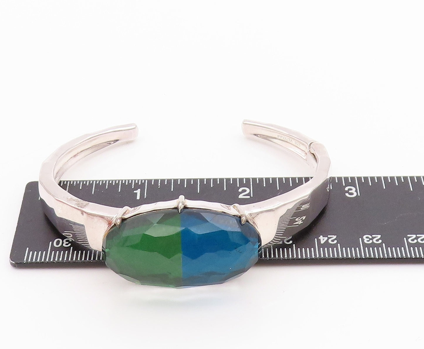 10k Gold 925 Sterling Silver Vintage Bracelet OPPOLITA Gemstone Cuff  BT11338