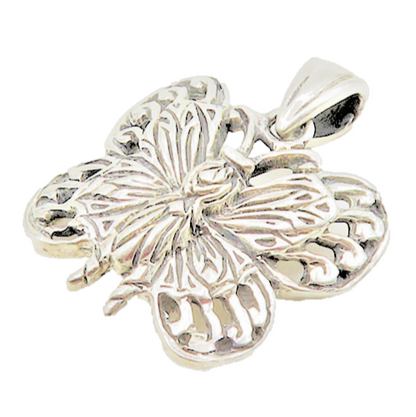 925 Sterling Silver  Vintage Shiny Petite Butterfly Motif Pendant  PT14728