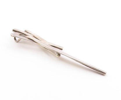 925 Sterling Silver  Vintage Long Modernist Star Abstract Brooch Pin  BP9843