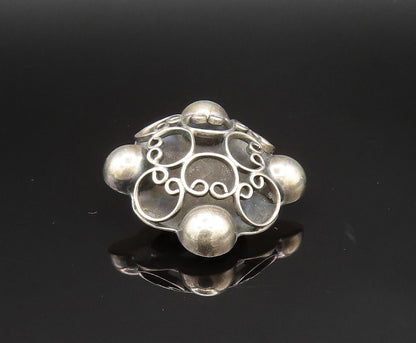 MEXICO 925 Silver  Vintage Beaded Pretzel Twist Non Pierced Earrings  EG11829