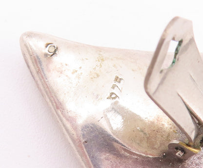 925 Sterling Silver Vintage Earrings Designer Puffed Ice Cream Effect  EG12921