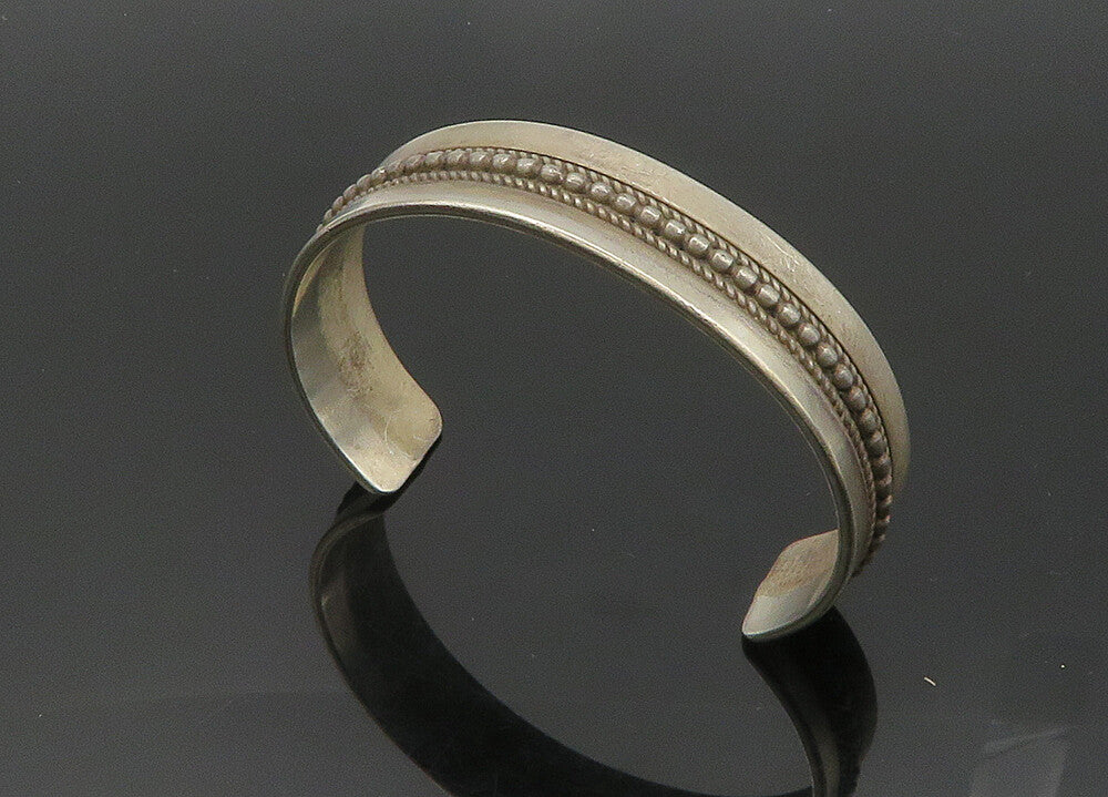RON Y. NAVAJO 925 Silver  Vintage Dark Tone Bubble Twist Cuff Bracelet  BT8362