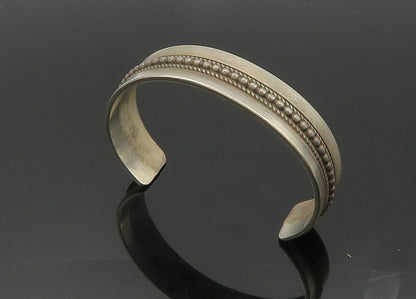 RON Y. NAVAJO 925 Silver  Vintage Dark Tone Bubble Twist Cuff Bracelet  BT8362