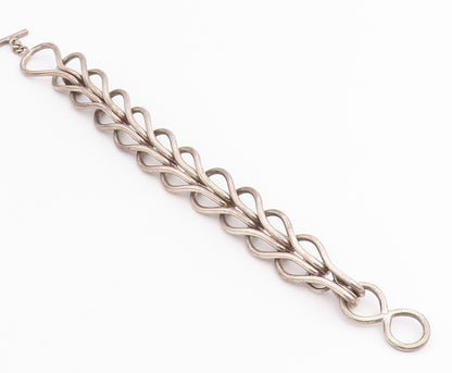 925 Sterling Silver Vintage Bracelet ZINA Classic Interlocking Loops  BT12217