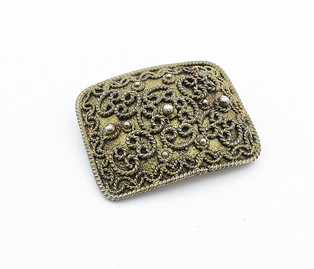TOPAZIO PORTUGAL 925 Silver  Vintage Pretzel Twist Detail Brooch Pin  BP2656