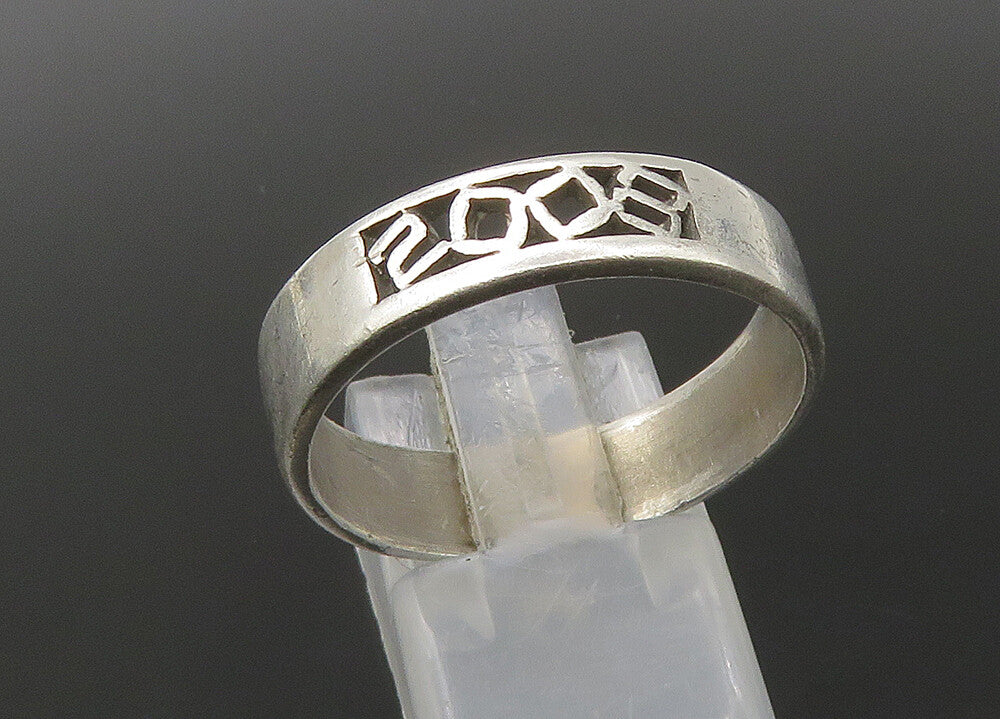 925 Sterling Silver  Vintage Minimalist Smooth Large Band Ring Sz 12  RG22419