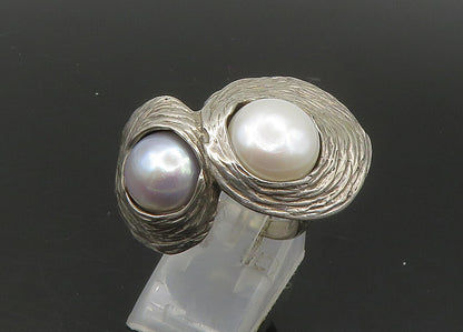 HAGIT GORALI ISRAEL 925 Silver  Vintage Pearls Cocktail Ring Sz 7  RG23248