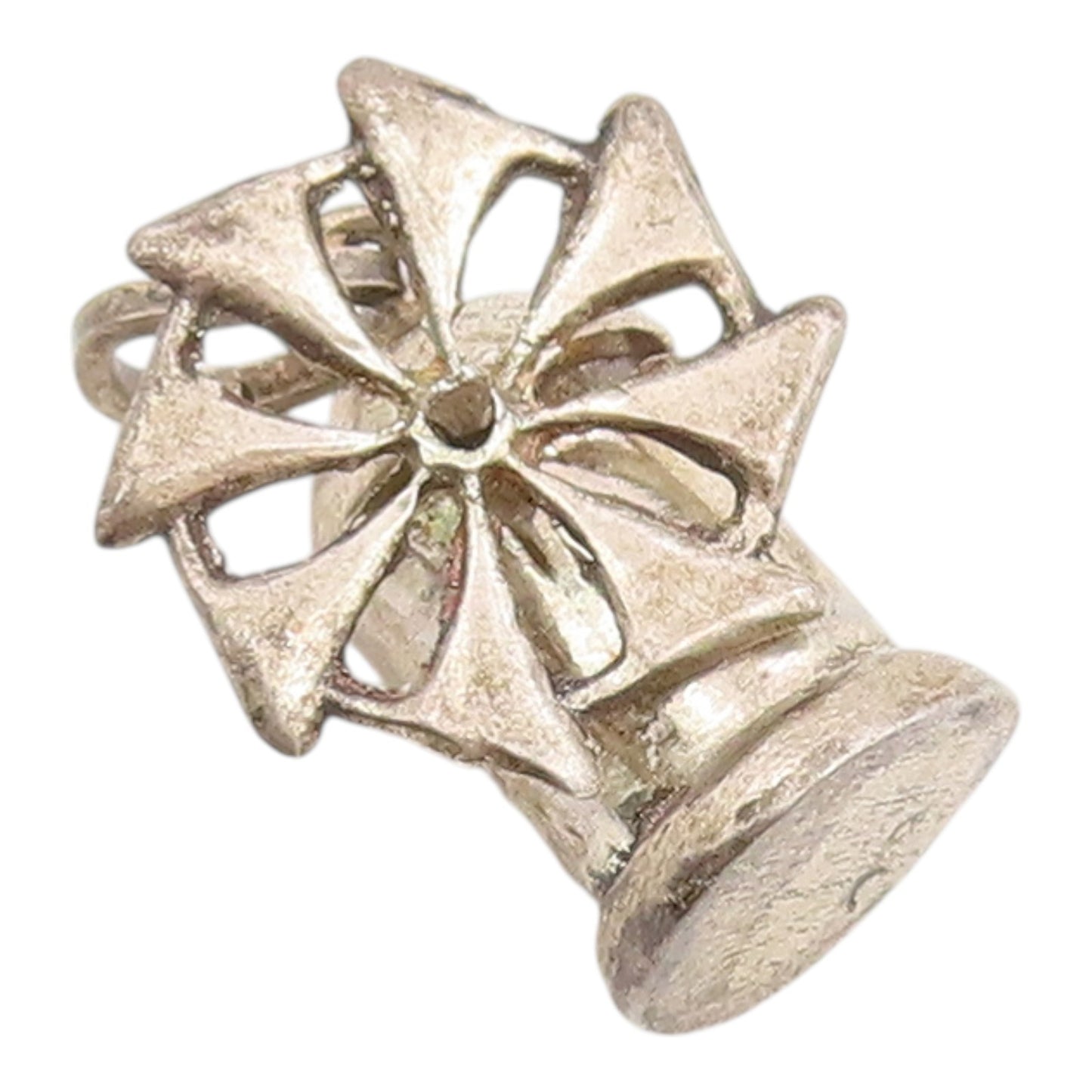 925 Sterling Silver Vintage Pendant Gothic Windmill Spinner Charm Spins  PT26207