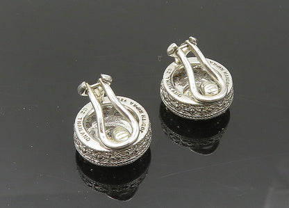 JUDITH RIPKA 925 Silver   Vintage Cubic Zirconia Non Pierce Earrings  EG10206