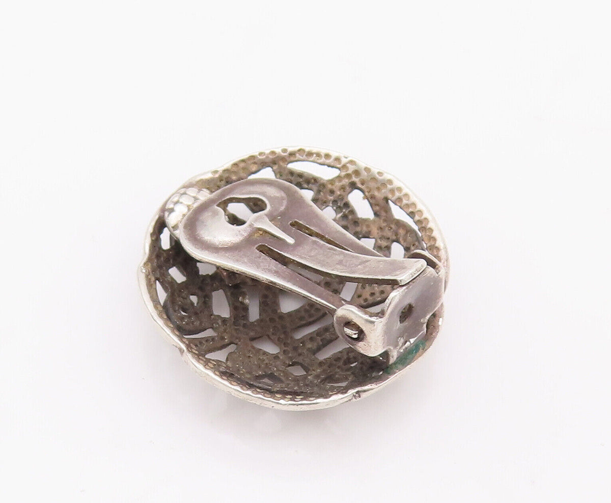925 Sterling Silver Vintage Earrings Round Cutout Celtic Knot Design  EG13090