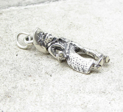 925 Sterling Silver Vintage Cowboy 3D Charm Pendant  PT1082
