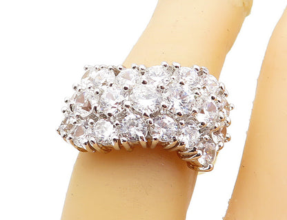 925 Sterling Silver  Cubic Zirconia Gold Plated Shiny Band Ring Sz 6  RG4347