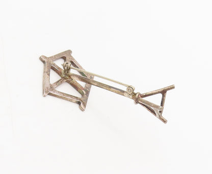925 Sterling Silver  Vintage Designer Style Painters Stand Brooch Pin  BP10439