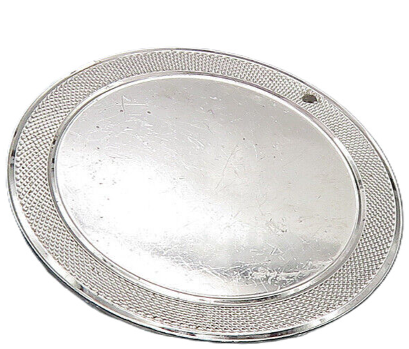 LAMODE 925 Sterling Silver  Vintage Shiny Etched Border Brooch Pin  BP3778