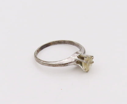 925 Silver  Vintage Antique Minimalist Cubic Zirconia Ring Sz 6.5  RG26519