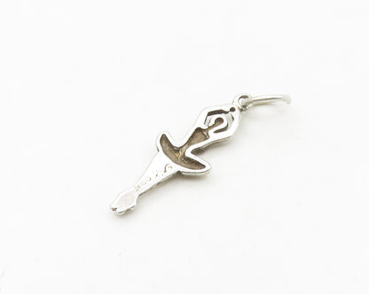 925 Sterling Silver  Vintage Shiny Petite Ballet Dancer Motif Pendant  PT14507