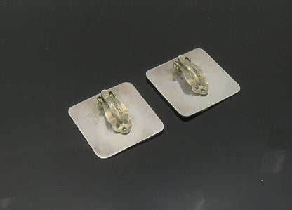DESIGNER 925 Sterling Silver  Vintage Two Tone Non Pierce Earrings  EG9986