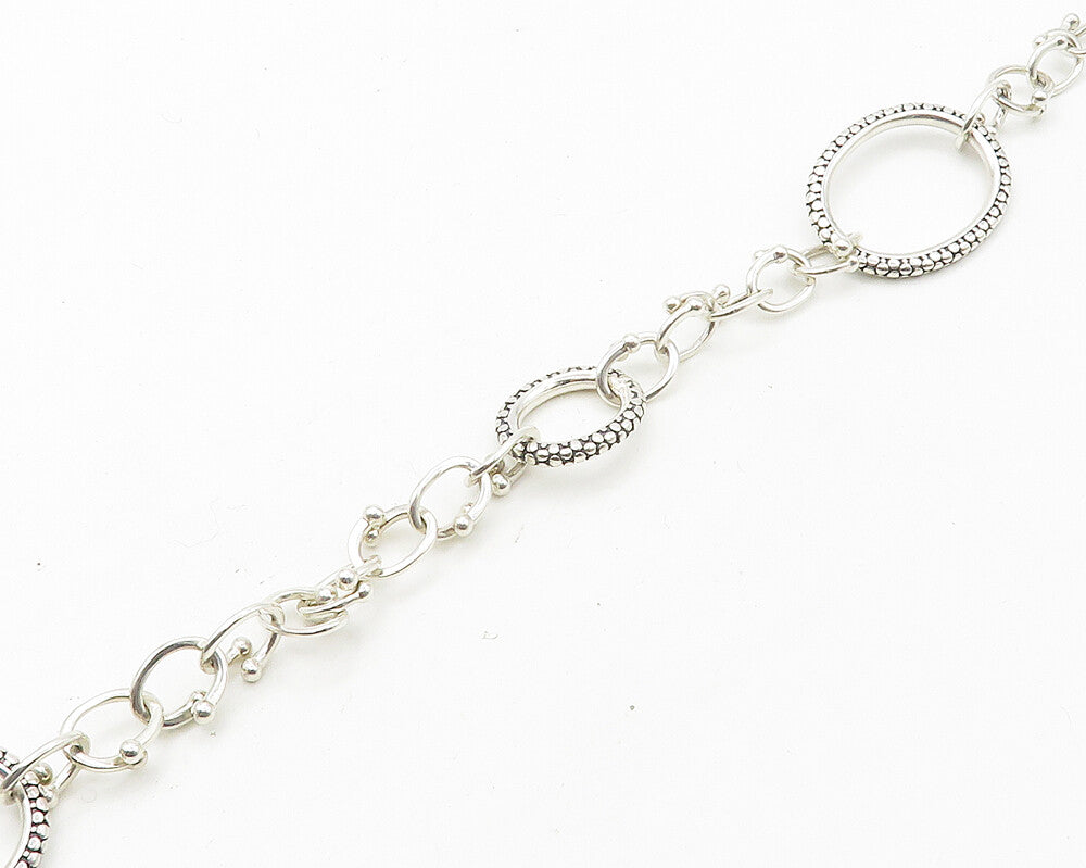MICHAEL DAWKINS 925 Silver  Vintage Shiny Cobble Detail Chain Necklace  NE2890