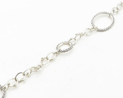 MICHAEL DAWKINS 925 Silver  Vintage Shiny Cobble Detail Chain Necklace  NE2890