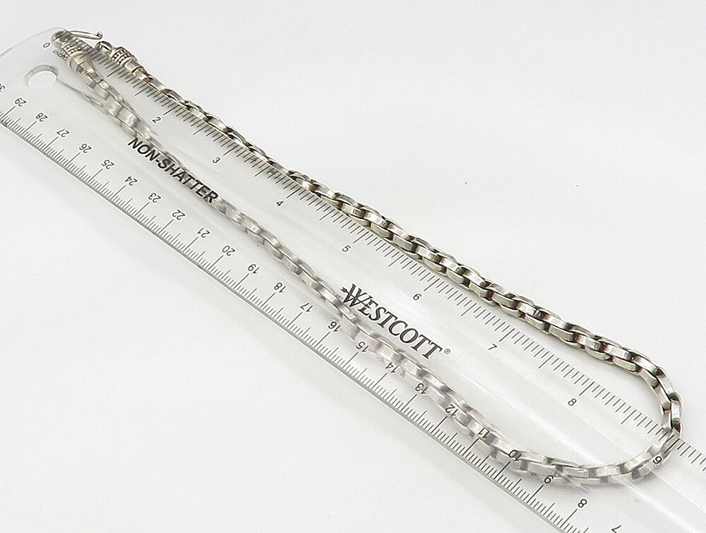 925 Sterling Silver Vintage Interlocking Link Chain Necklace NE3803