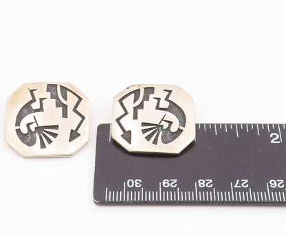 NAVAJO 925 Sterling Silver  Vintage Ancient Egyptian Carved Earrings  EG12566