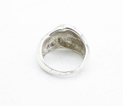 925 Sterling Silver  Vintage Modernist Shiny Fluted Band Ring Sz 7  RG5737