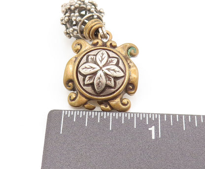STEPHEN DWECK 925 Silver  Vintage Two Tone Floral Clip On Earrings  EG12392