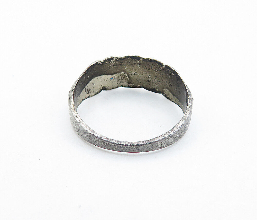 925 Sterling Silver  Vintage Antique Etched Wavy Design Band Ring Sz 7  RG6252